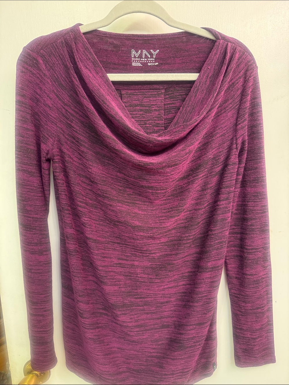 Marc New York Pink Purple Heather Cowl Neck Sweater